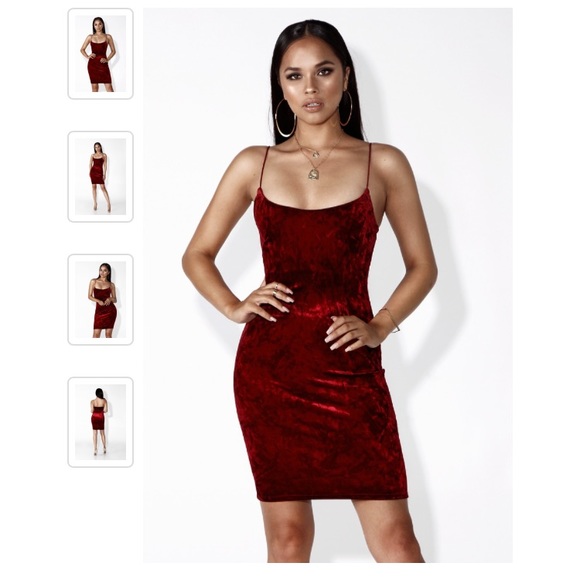 red velvet mini dress